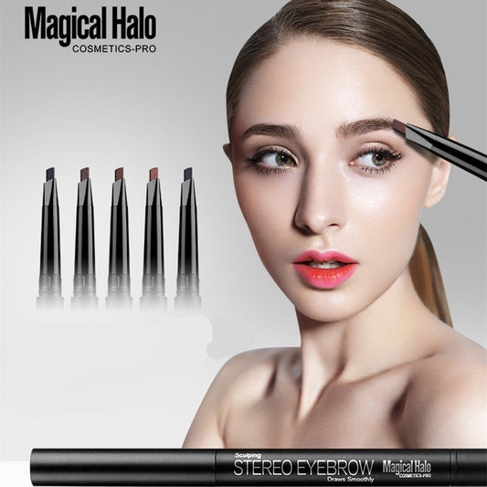 Magical Halo Automatic Eyebrow Pencil With Brush Eyebrow Enhancer Double-end Rotatable Long Lasting Eye Brow Pen Makeup Tools