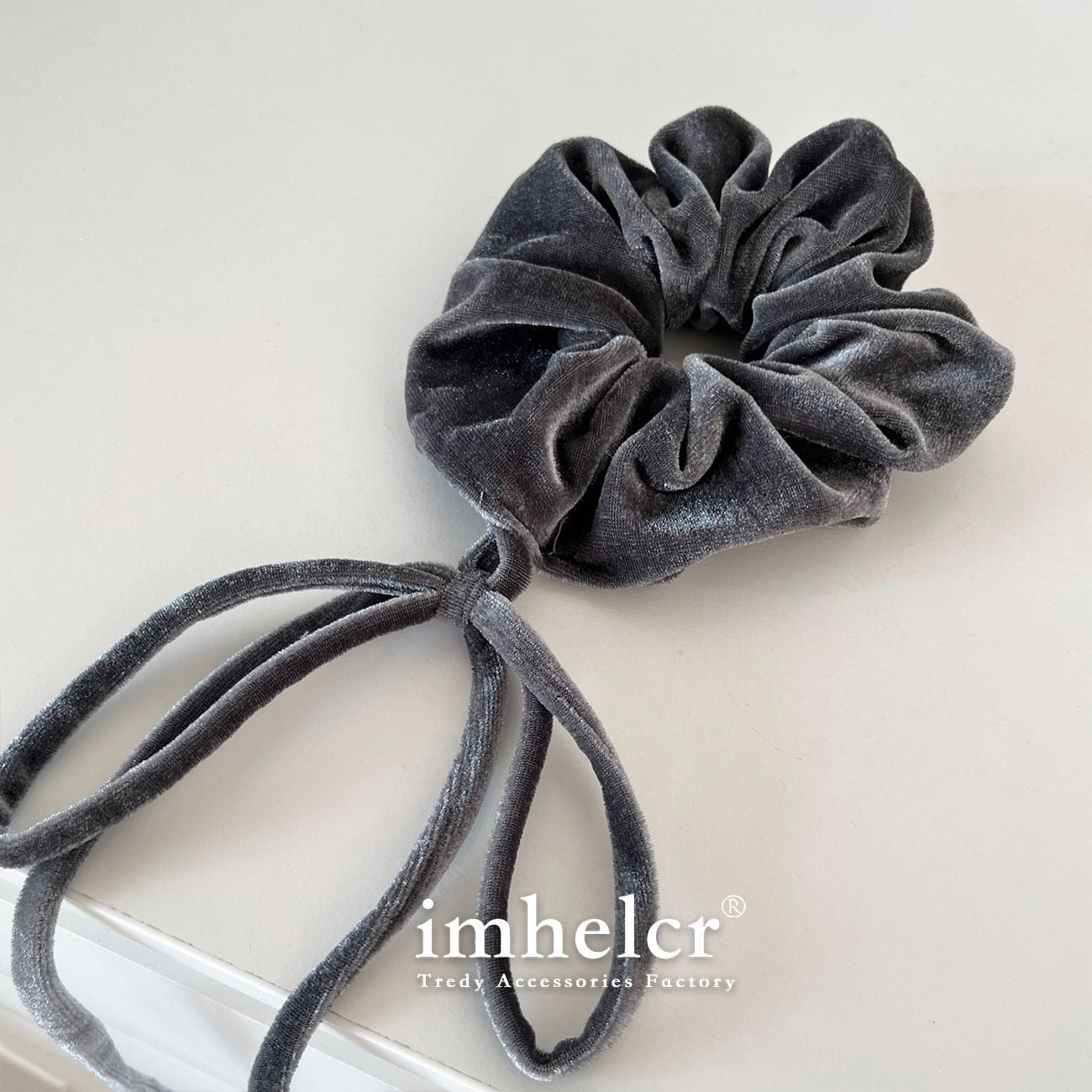 Vintage Velvet Long Ribbon Bow Large Intestine Hair Loop Head Rope Female