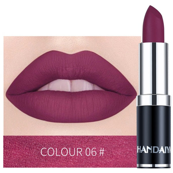 1PC 12 Colors Matte Lipstick Waterproof Long Lasting Sexy Purple Lipstick Pigments Easy to Wear Lip Makeup No Fade Away TSLM2