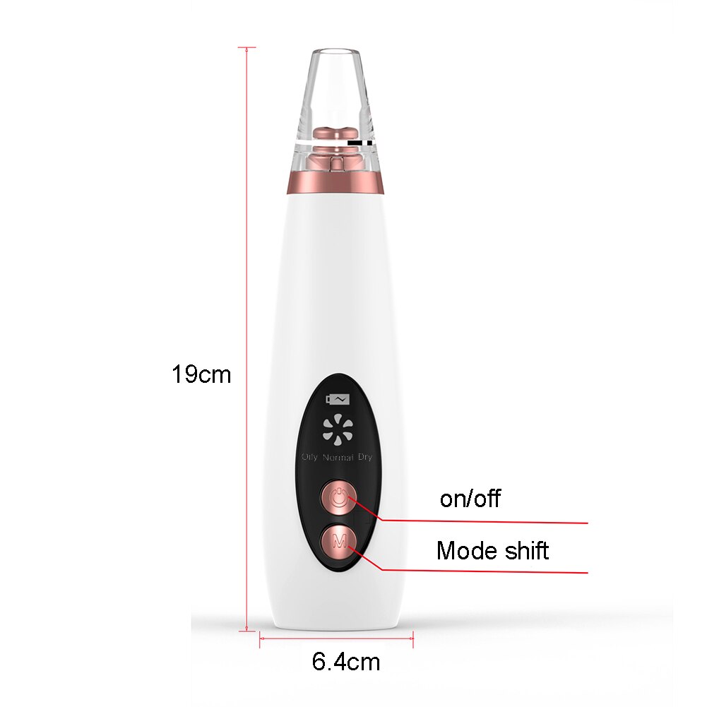 6 in 1 Electric Blackhead Remover Vacuum Acne Extractor Facial Pore CleanserÂ  The rechargeable design is convenient for repeated