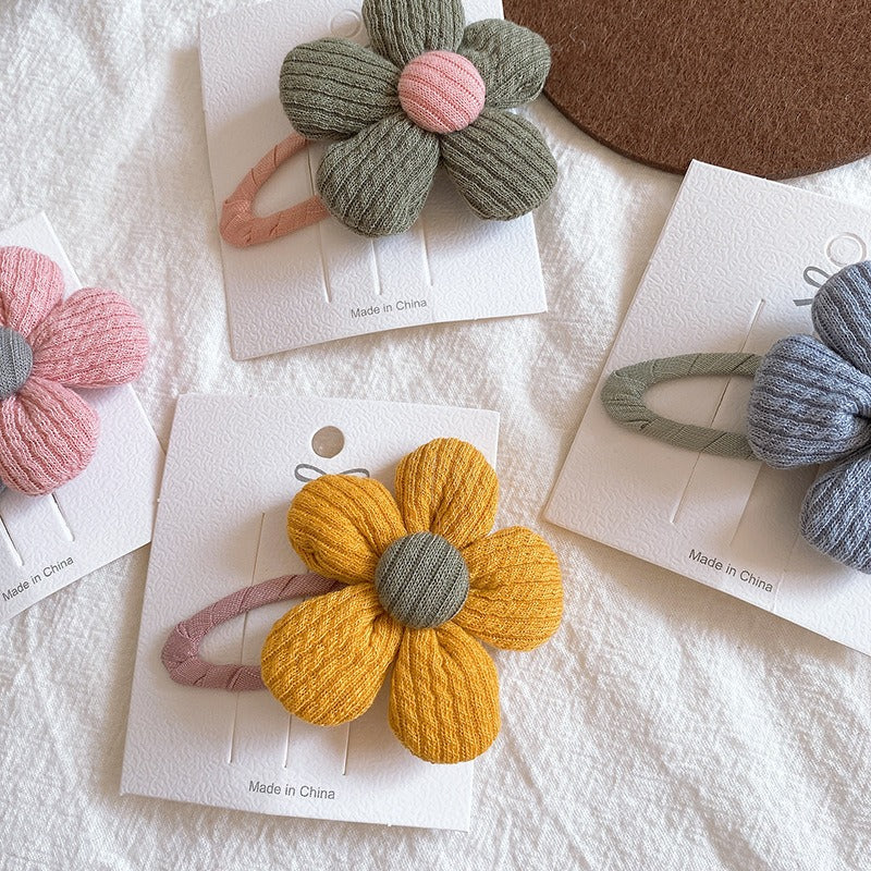 The New Children's Hair Clip Cute Sweet Flower Clip Hundred Collision Color Hair Card Hair Accessories Hairpin