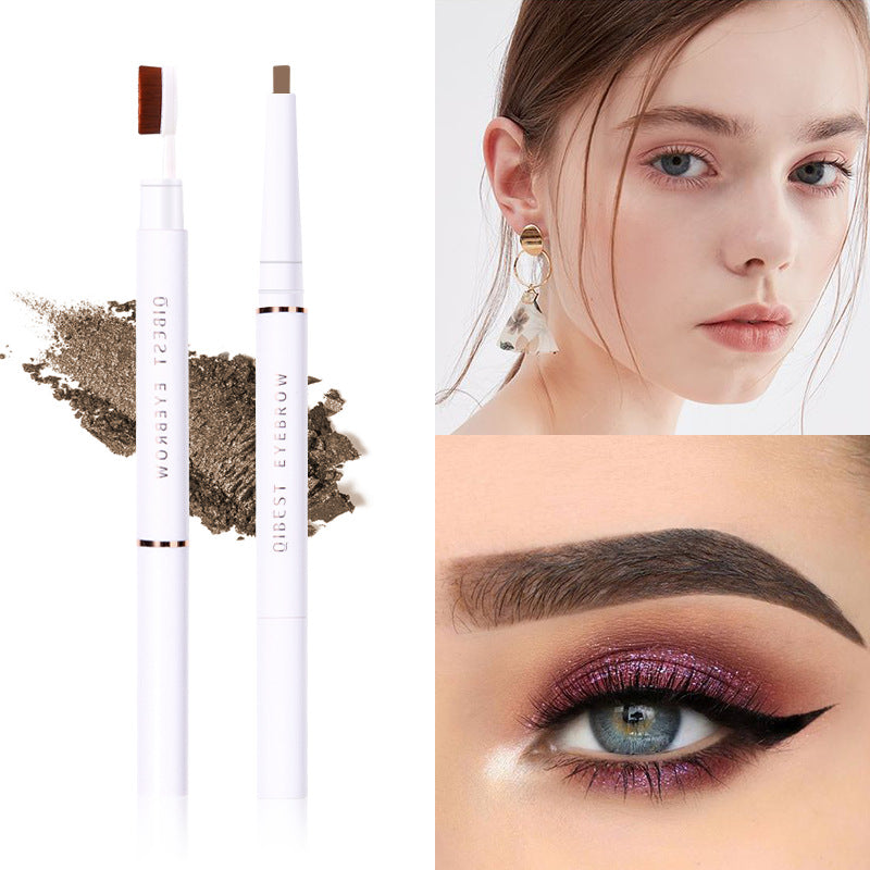 QIBEST Double Head Eyebrow Pencil Waterproof Sweat Proof And Makeup Free Eyebrow Cream