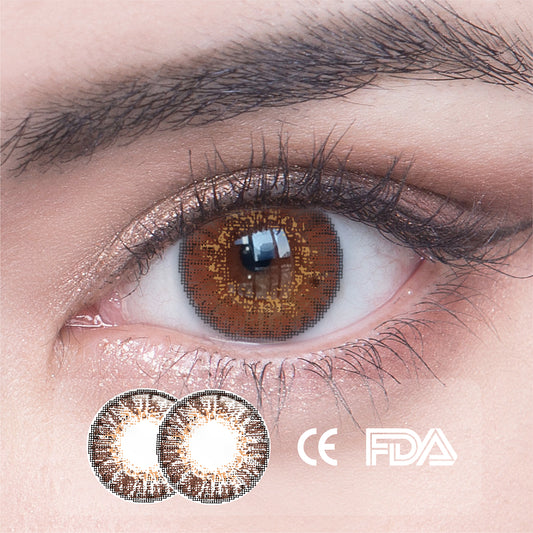 1Pcs FDA Certificate Eyes Beautiful Pupil Colorful Girl Cosplay Contact Lenses Brown