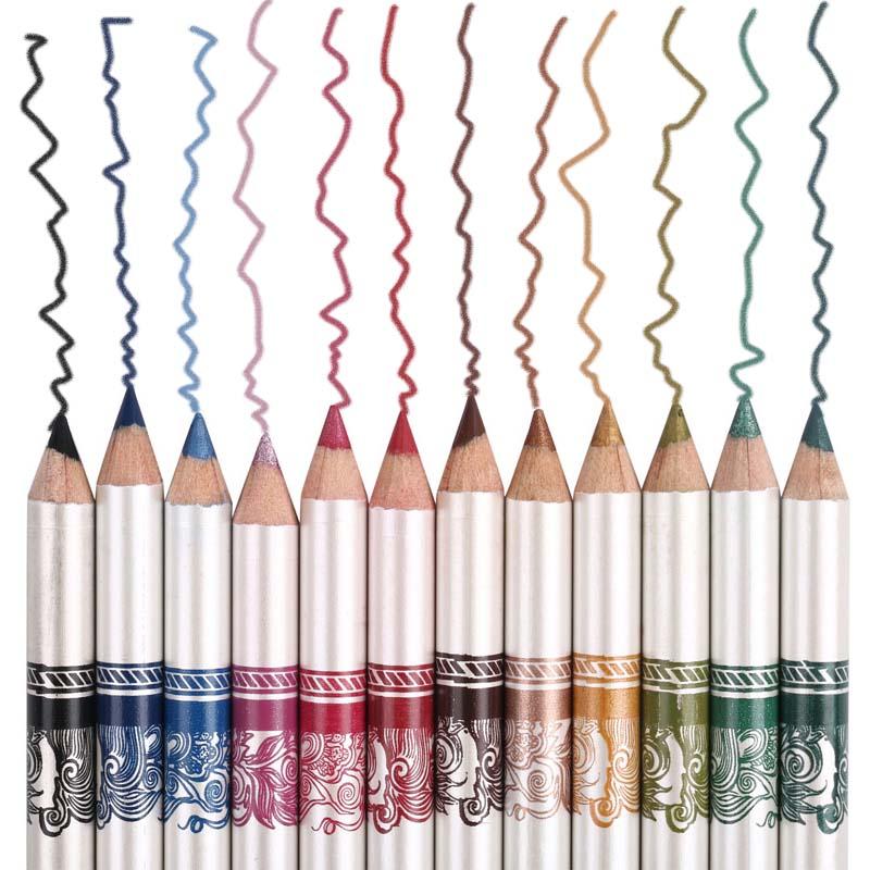 MENOW Brand 12PCS of 2 in 1 Hot Sale Eye Liner Lip Pencil Long-lasting Waterproof 12 Color Set Makeup P12005
