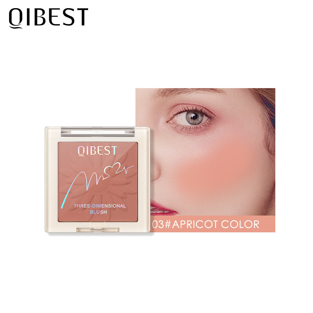 QIBEST Blush Powder Natural Repairing One Rouge Powder Is Not Easy To Take Off Makeup Matte Pearlescent Blush Powder