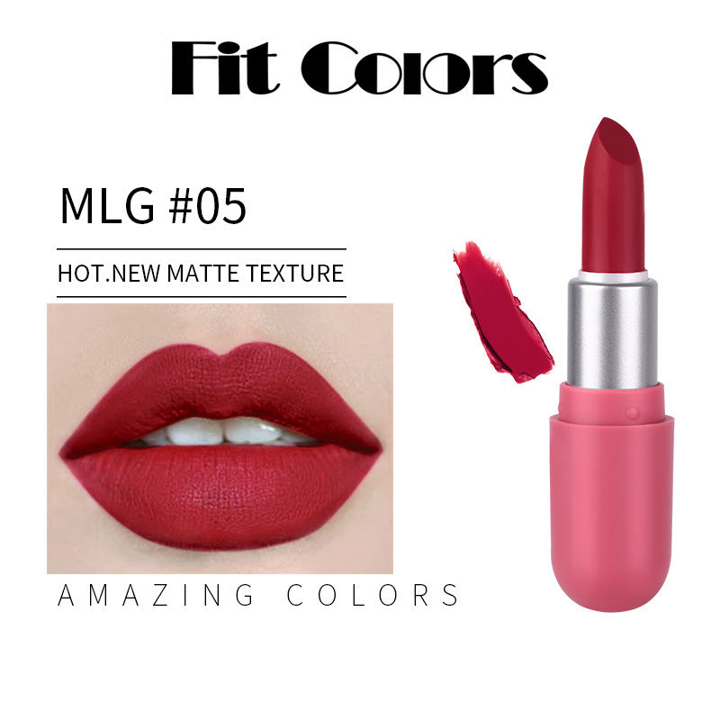 Fit Colors Mini Capsule Matte Lipstick Matte Velvet Does Not Fade Portable Mini Lipstick