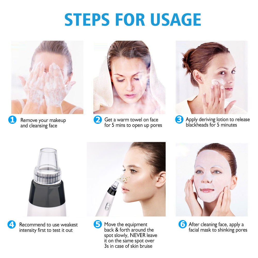 Skin Care Face Deep Pore Acne Pimple Removal Vacuum Suction Facial Diamond Beauty Tool