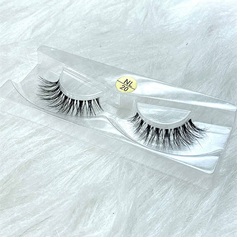 Short natural nude makeup False eyelashes 3D mink hair