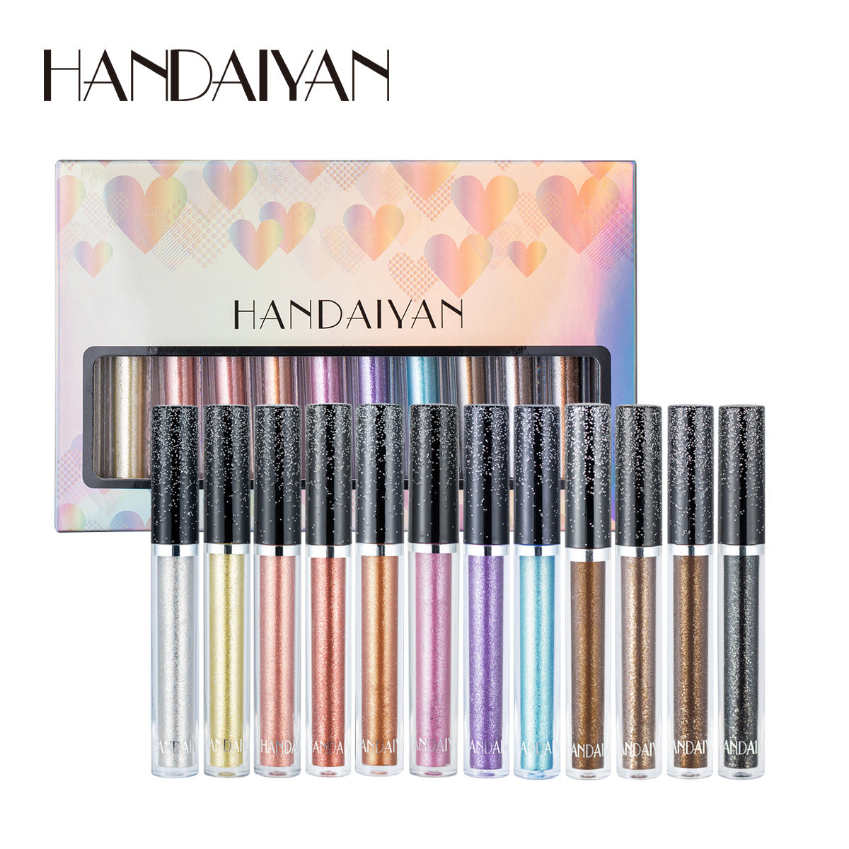 HANDAIYAN 12 Liquid Eye Shadow Set Psychedelic Pearl Shiny Eye Shadow Lying Silkworm Tear Makeup Eye Shadow Liquid