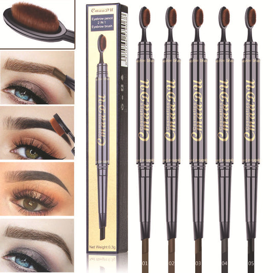 CmaaDu Toothbrush head eyebrow pencil pigment multi functional waterproof double ended eyebrow