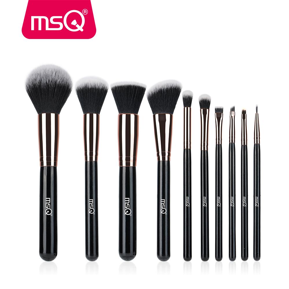 MSQ 10pcs Rose Gold/Balck Professional Makeup Brush Set Powder Foundation Concealer Cheek Shader Make Up Tools
