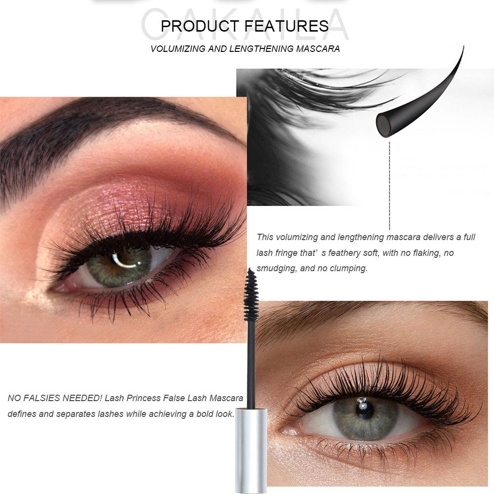 CAKAILA  Makeup thick and long mascara silver tube waterproof long lasting non-smudge false mascara