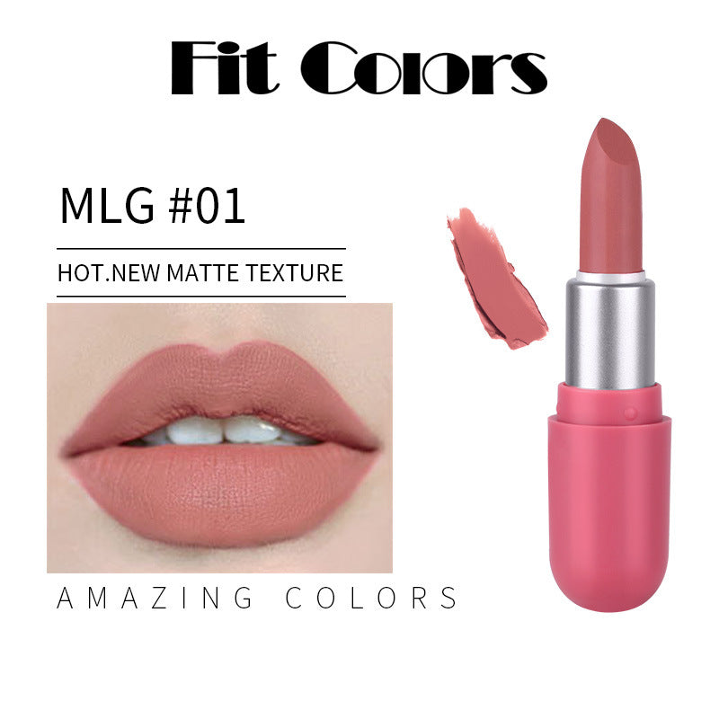 Fit Colors Mini Capsule Matte Lipstick Matte Velvet Does Not Fade Portable Mini Lipstick