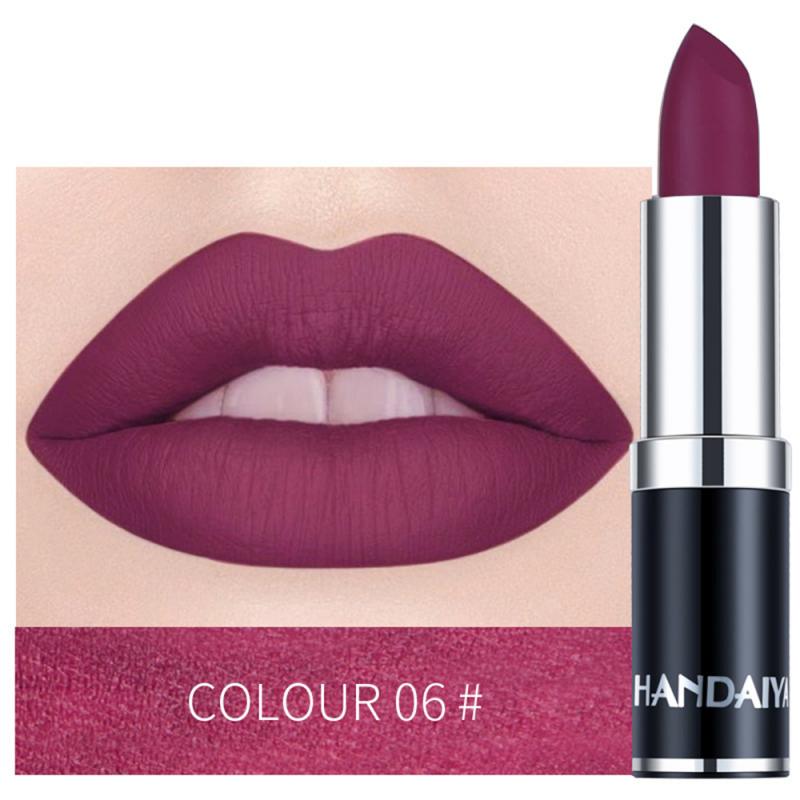 1PC 12 Colors Matte Lipstick Waterproof Long Lasting Sexy Purple Lipstick Pigments Easy to Wear Lip Makeup No Fade Away TSLM2