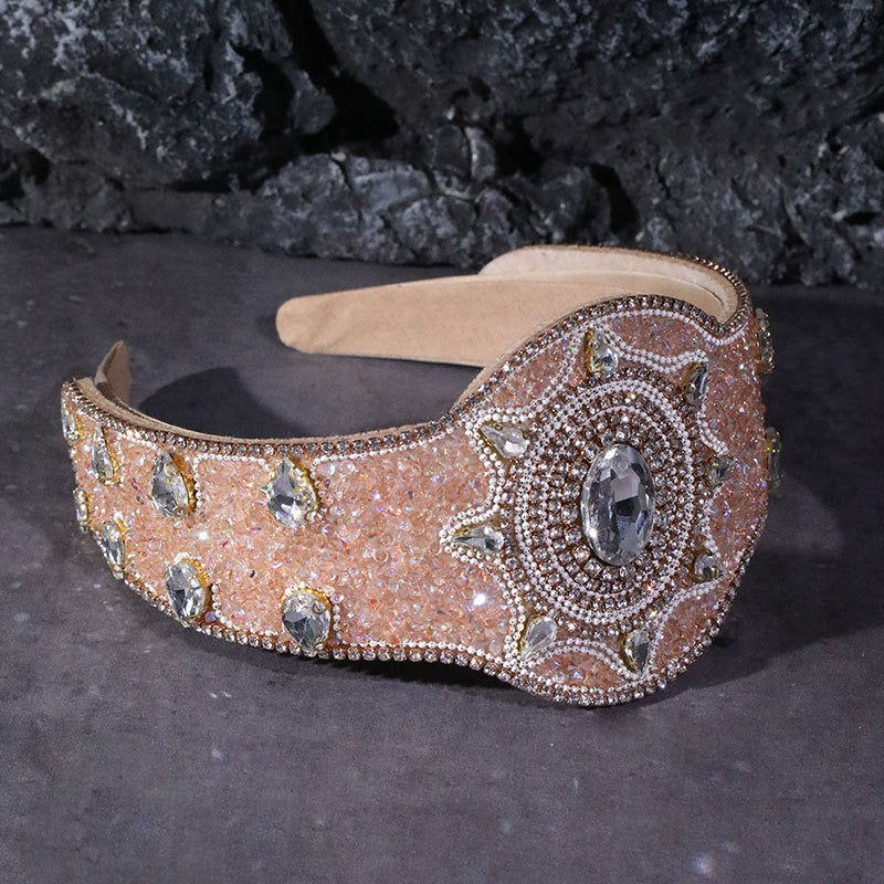 Baroque Palace Style Heavy Industries Full Diamond Hair Hoops Female