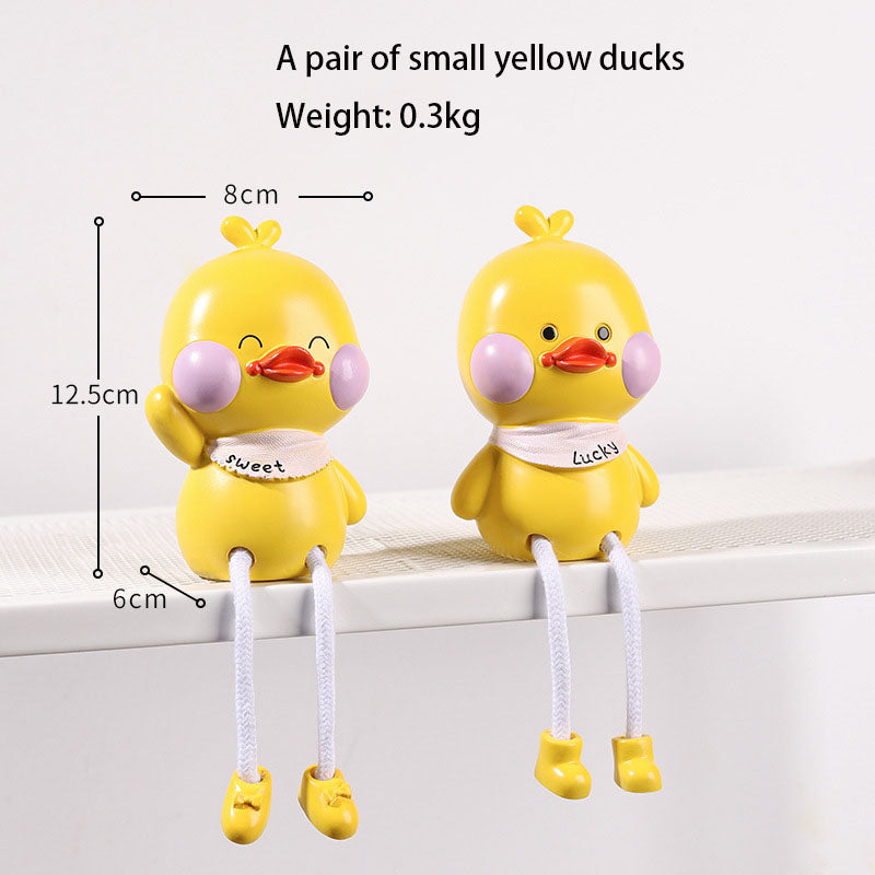 Cute Cartoon Hanging Feet Doll Ornaments Living Room Desktop Decoration Resin Crafts Couple Gifts