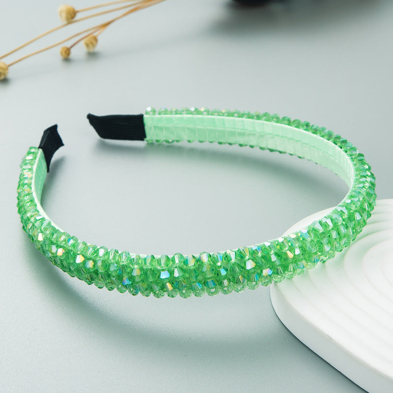 Fish Line Braided String Crystal Hair Band Korean Temperament Senior Sense Wash Face Headband