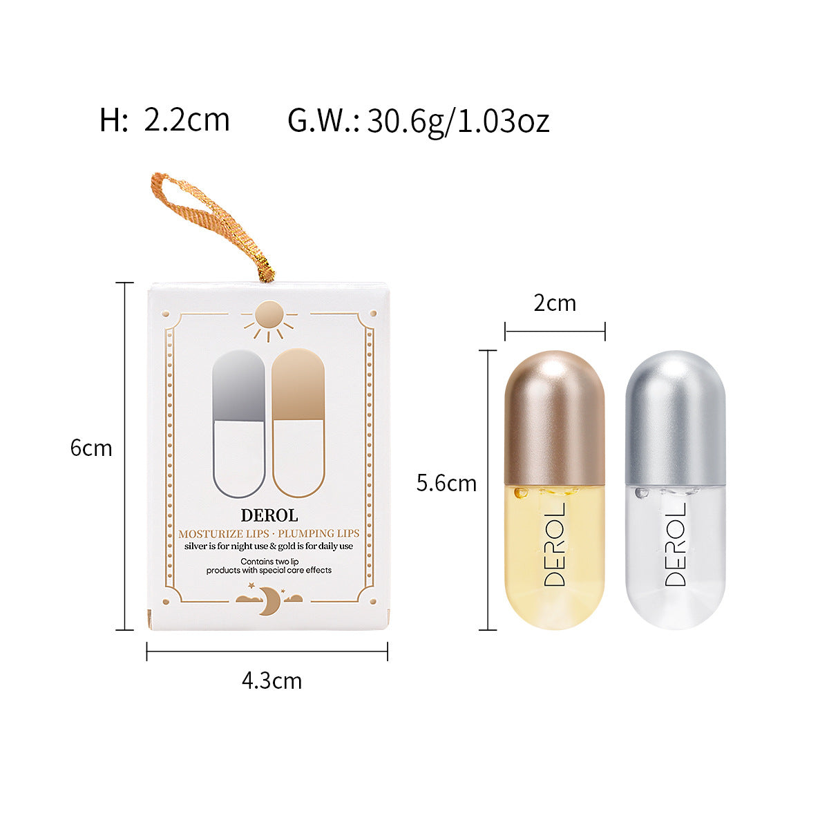 DEROL Ginger Mint Lip Plumper Cross-Border Increase Moisturizing Moisturizing Lip Set Box Lip Plumper