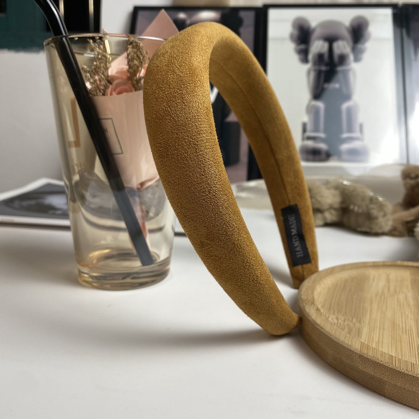 Candy colored velvet with wide edge sponge headband flocking