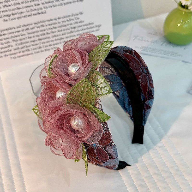 Fashionable handmade fabric exaggerated flower headwear