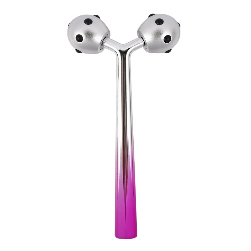 3D Roller Home Facial Lifting Germanium Grain Beauty Stick Aluminum Alloy Negative Ion Roller Facial Massager