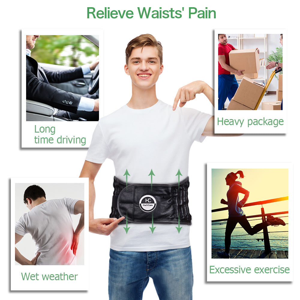HailiCare Inflatable Traction Belt Lumbar Hot Moxibustion Massage Lumbar Disc Magnetic Therapy Belt