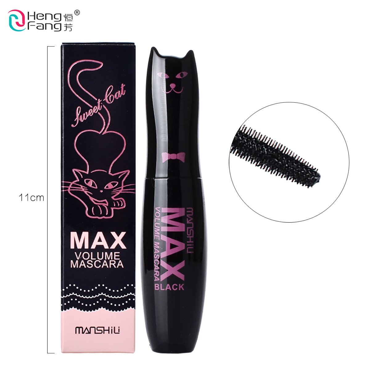 Thick Mascara Long-Lasting Waterproof Curling Black 10g Eyes Makeup Brand HengFang #M535-1-2