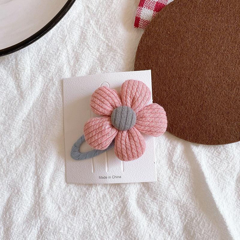 The New Children's Hair Clip Cute Sweet Flower Clip Hundred Collision Color Hair Card Hair Accessories Hairpin