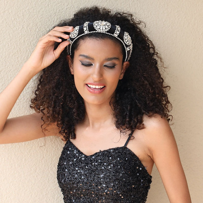 Golden Velvet Super Flash Set Colored Water Diamond Sponge Head Hoop