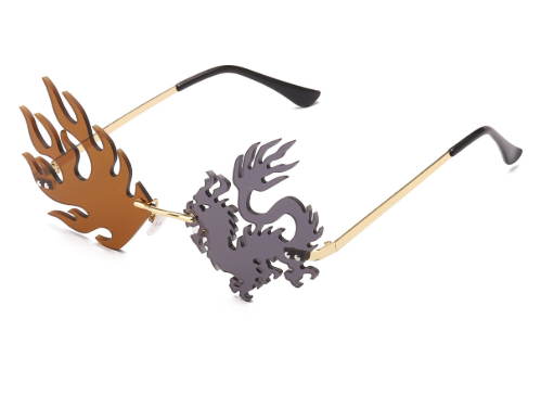 Trendy Tassel Sunglasses Fashion Retro Rimless Sun Glasses Steampunk Sunglasses Shades Funny Clouds Shaped Eyeglasses