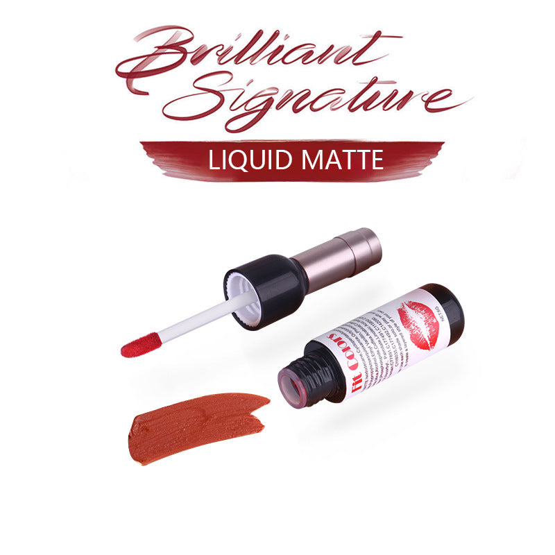 Fit Colors Red Wine Bottle Non-Stick Cup Matte Lip Gloss Matte Velvet Is Not Easy To Fade Lip Gloss Liquid Lipstick