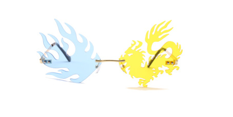 Trendy Tassel Sunglasses Fashion Retro Rimless Sun Glasses Steampunk Sunglasses Shades Funny Clouds Shaped Eyeglasses