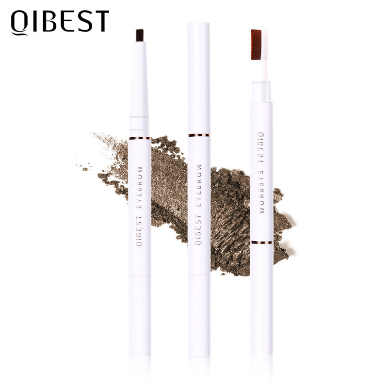 QIBEST Double Head Eyebrow Pencil Waterproof Sweat Proof And Makeup Free Eyebrow Cream