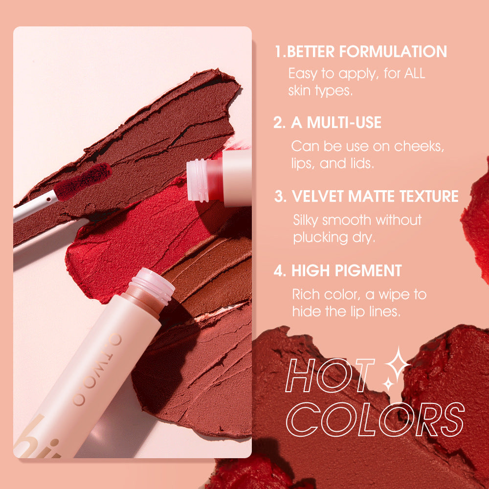 Soft Velvet Mist First Love Lip Slime Blush Eyeshadow Can Be Used For Three Velvet Non-Stick Cups Do Not Lose Color SE001