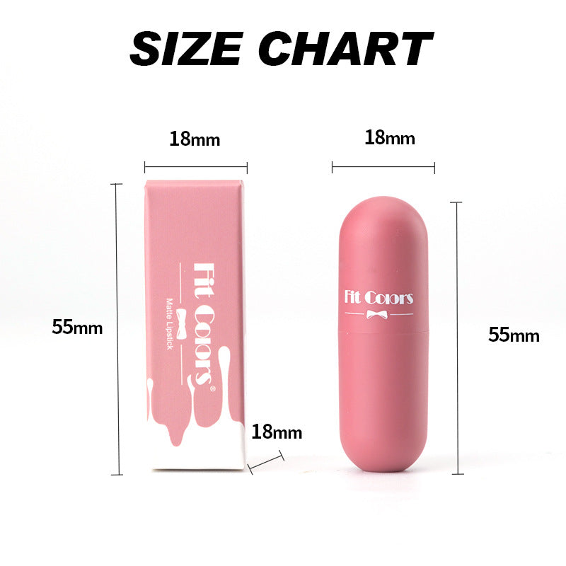 Fit Colors Mini Capsule Matte Lipstick Matte Velvet Does Not Fade Portable Mini Lipstick