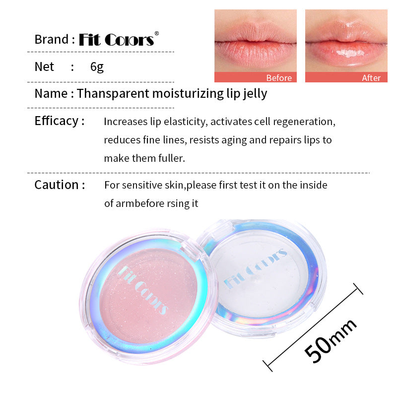 Fit Colors 3-Color Fresh Jelly Lip Mask Lip Mask Transparent Fine Flash Temperature-Controlled Discoloration Moisturizing Lip Jelly Lip Gloss