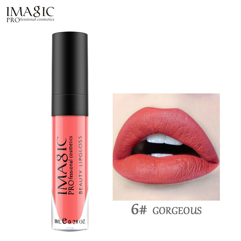IMAGIC Non Stick Cup Matte Lip Gloss Moisturizing And Long Lasting Non Discoloring Lipstick Lip Glaze Biting Lip Makeup