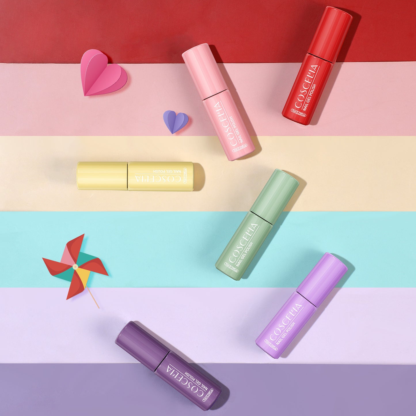 Macaron Color Round Tube Series Nail Polish Glue Nail Art Net Red Popular Color