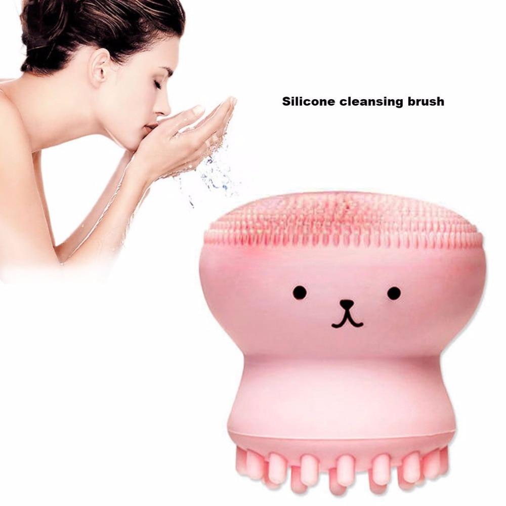Small Octopus Shape Silicone Facial Cleaning Brush Deep Pore Cleaning Exfoliator