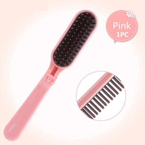 3 Colors Portable Folding Hair Comb Brush Compact Pocket Size Anti-static massage Comb