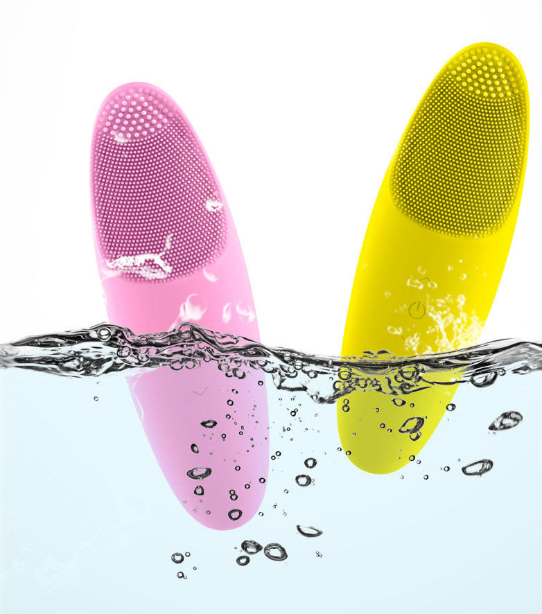 Wireless charging temperature sensing silicone facial cleansing facial heating silicone electric smart beauty instrument