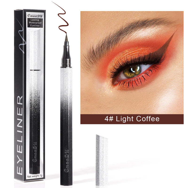 CmaaDu Eyeliner Pencil Waterproof Sweatproof Not Smudged Cool Black Starry Sky Thin Head Eyeliner