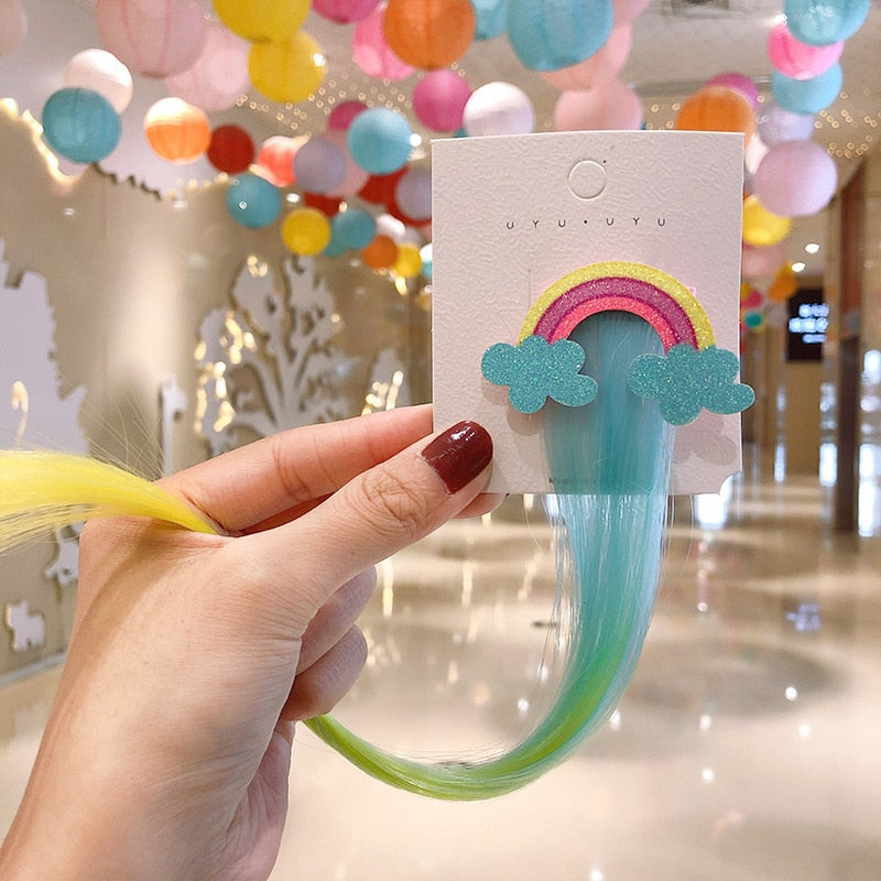 Sweet Colorful Hairpin Lovely Children Girls Hairclip Kids Cute Barrette Cartoon Extension Braider Rainbow Hair Accessories