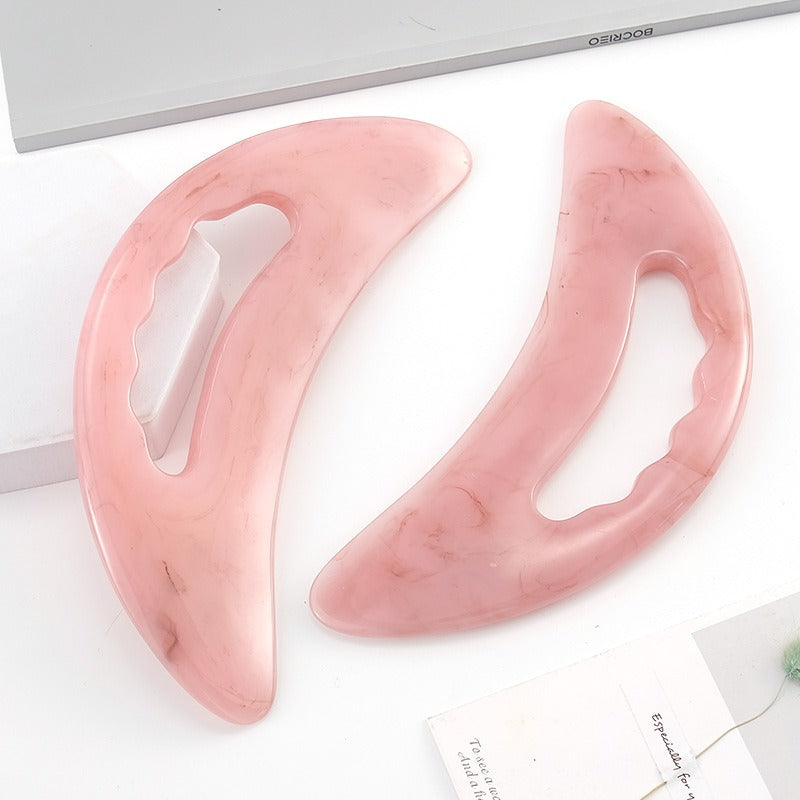 Large curved blade scraping board, resin honey wax scraping board, lazy person scraping neck and waist massager scraping piece massage board