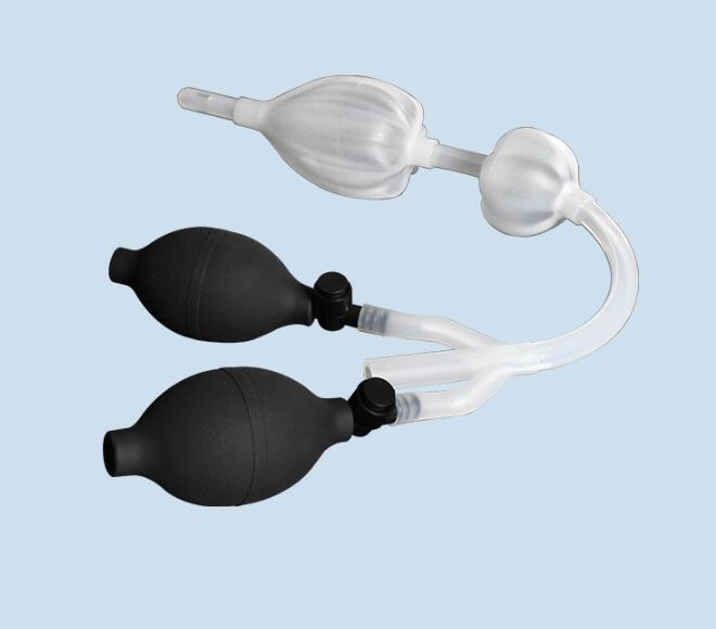 Enema Bulb Silicone Enema Douche Bulb Dual Side Openings Elastic Inflatable Double Bulb Flushing System for Health Care