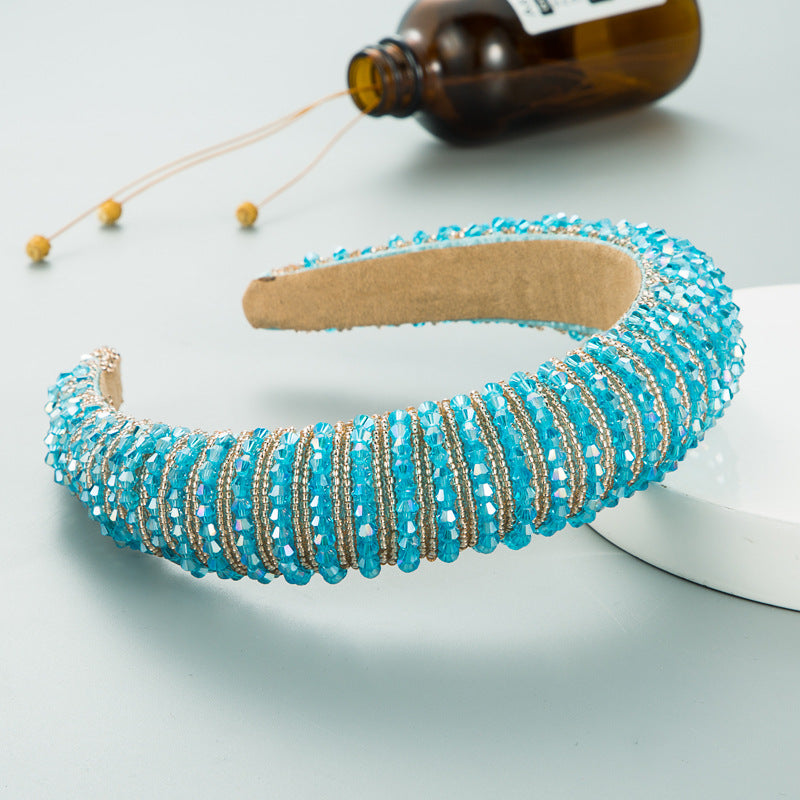 Hair Hoop Hand-woven Beaded Head Hoop Female Baroque Sponge Hair Bundle Korean Face Wash Hair Accessories