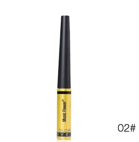 Music Flower Brand 6 Color Shimmer Liquid Eyeliner Pen Brightening Eyes Makeup Eye Liner Pencil Waterproof Quick Drying Eyelid