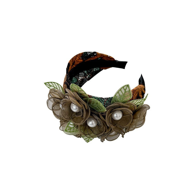 Fashionable handmade fabric exaggerated flower headwear