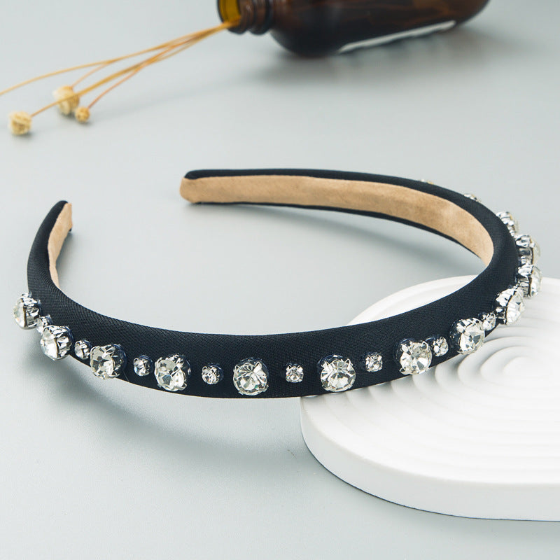 Hair Hoop Fashion Shiny Rhinestone Baroque Hair Hoop Hair Cave Female Korean Trend Thin Edge Hair Band Hair Accessories