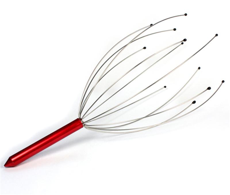 1pc Head Massage Hair Held Scalp Neck Octopus Equipment Stress Release Relax Red Relaxation vibrador massageador